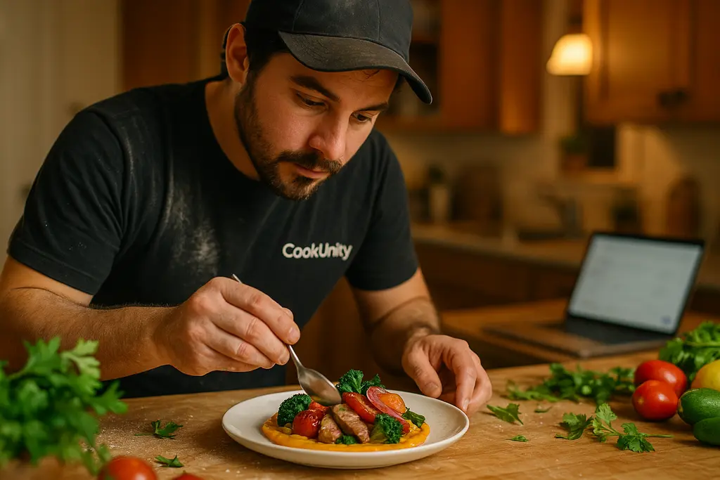 CookUnity chefs plated meals arranged for home dining