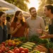 Eat Local Month table set with Washington apples, bread, and flowers