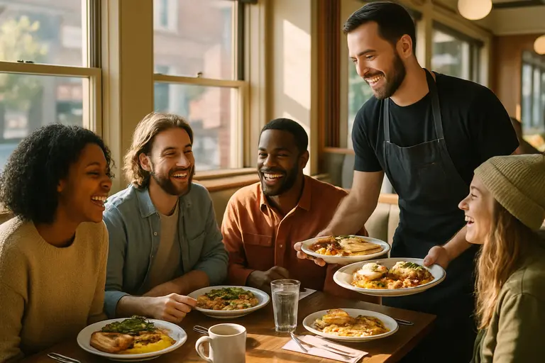 Family reviewing a weekly meal plan at a kitchen table