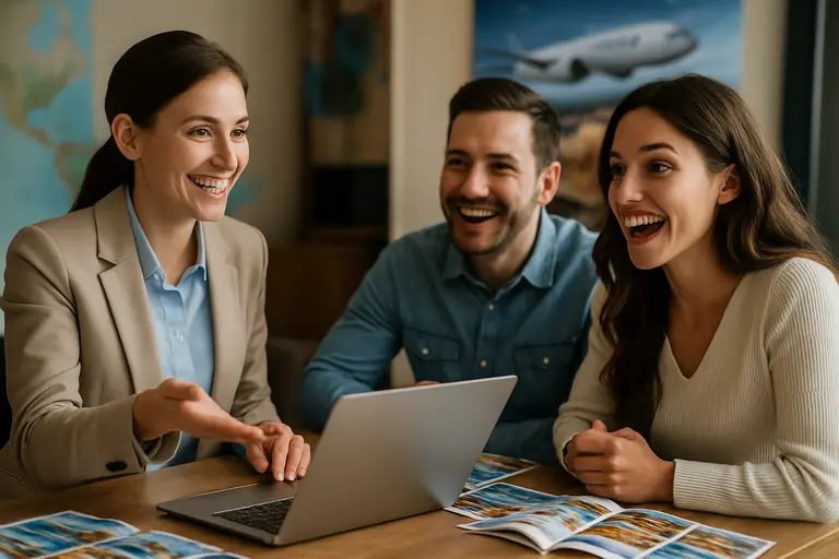 Traveler reviewing meal preorder choices on a phone before a flight