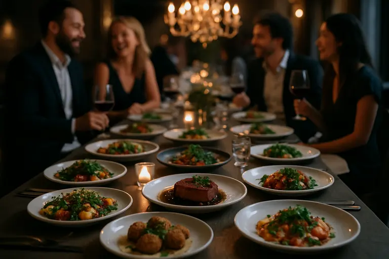 seasonal plated dish served on a simple dining table