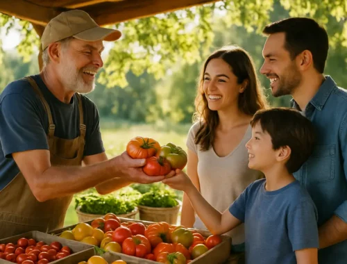 Eat Local Month brunch table with Washington produce and coffee