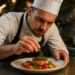 Ingredient Reporting Rules shown through a chef reviewing menu notes at a dining counter