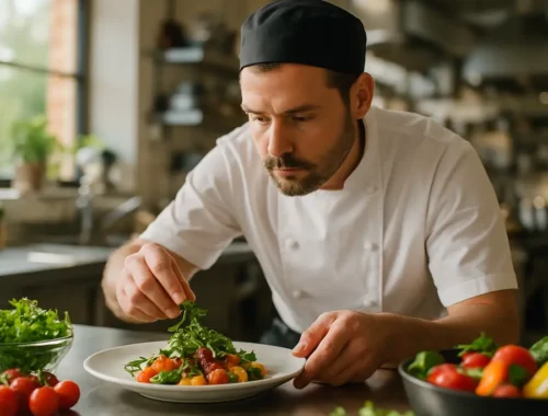 Local sourcing safety details beside a plated Hudson Valley restaurant dish