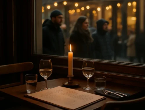 Prime Time Reservations at a warmly lit Hudson Valley dining room table