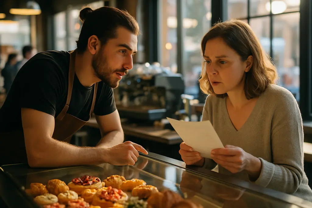 Barista preparing coffee while allergen disclosure laws shape menu questions