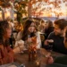 Fall Signature Drinks on a café table with espresso, apple, and cinnamon accents