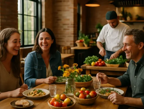 Local Sourcing in Chicago shown through a calm dining room with seasonal plates