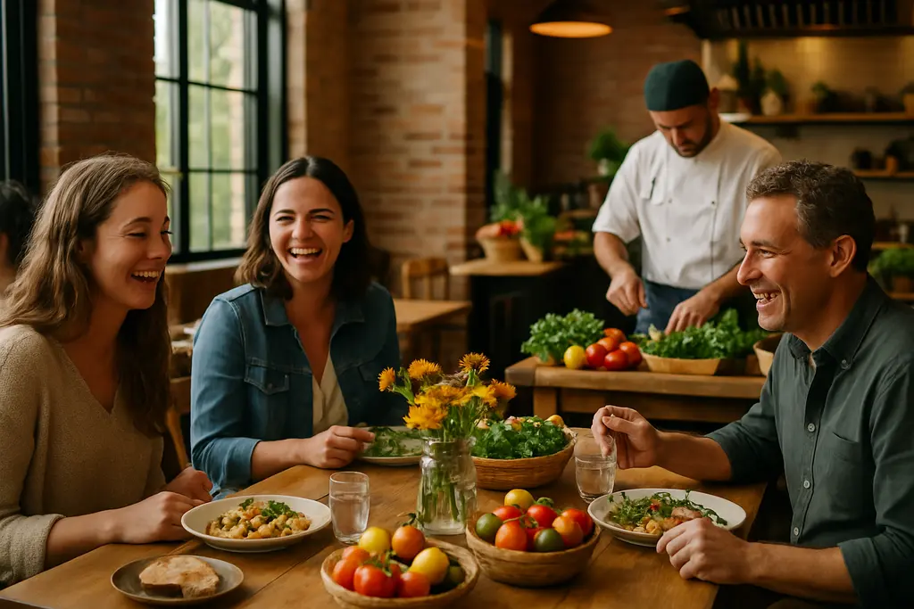 Local Sourcing in Chicago shown through a calm dining room with seasonal plates