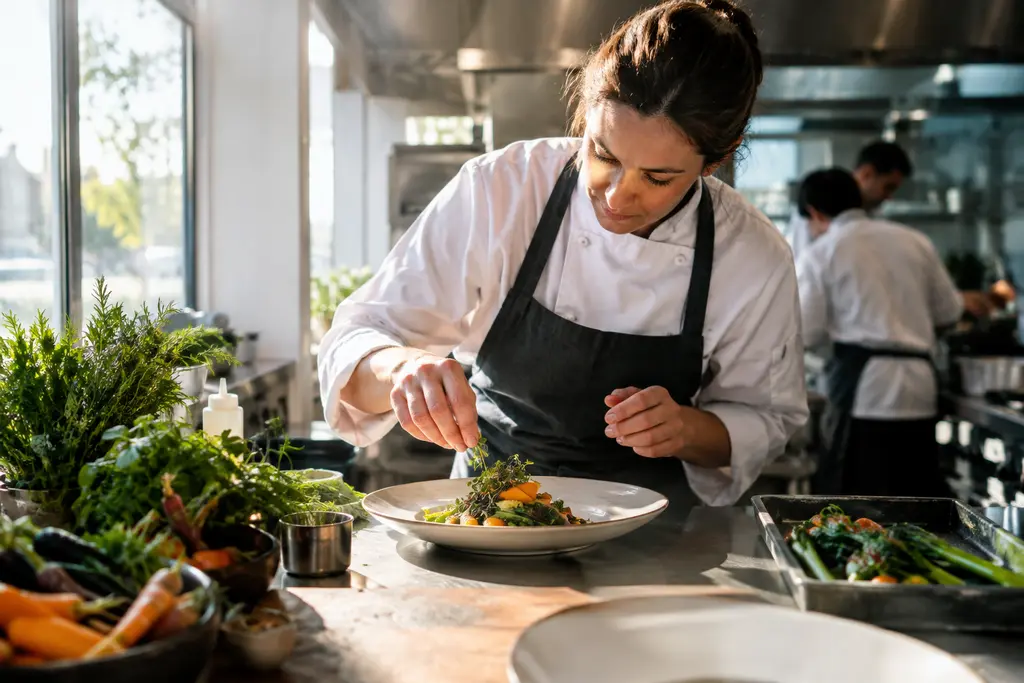 Local Sourcing Menus with squash, apples, greens, and mushrooms on a fall table