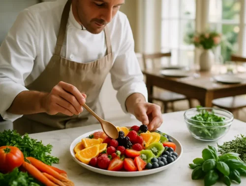 Personal chef costs planning with brunch dishes on a Hudson Valley kitchen table
