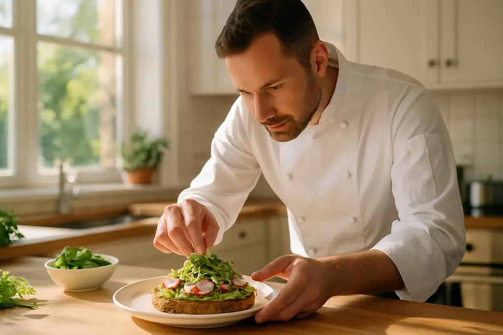 personal chef questions for a brunch table set with coffee, fruit, and serving plates