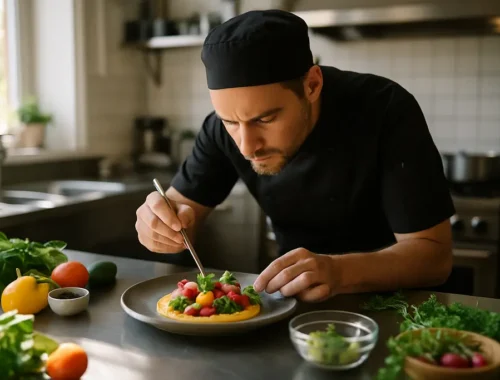 Personal chef services setup with prepared dishes on a home kitchen counter