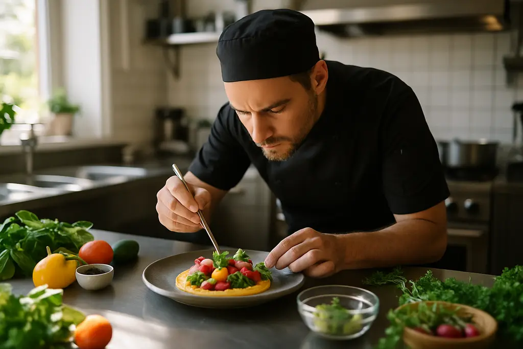 Personal chef services setup with prepared dishes on a home kitchen counter