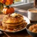 Smack Dab Fall Menu brunch sandwich with squash, mushrooms, cider donut, and warm drink